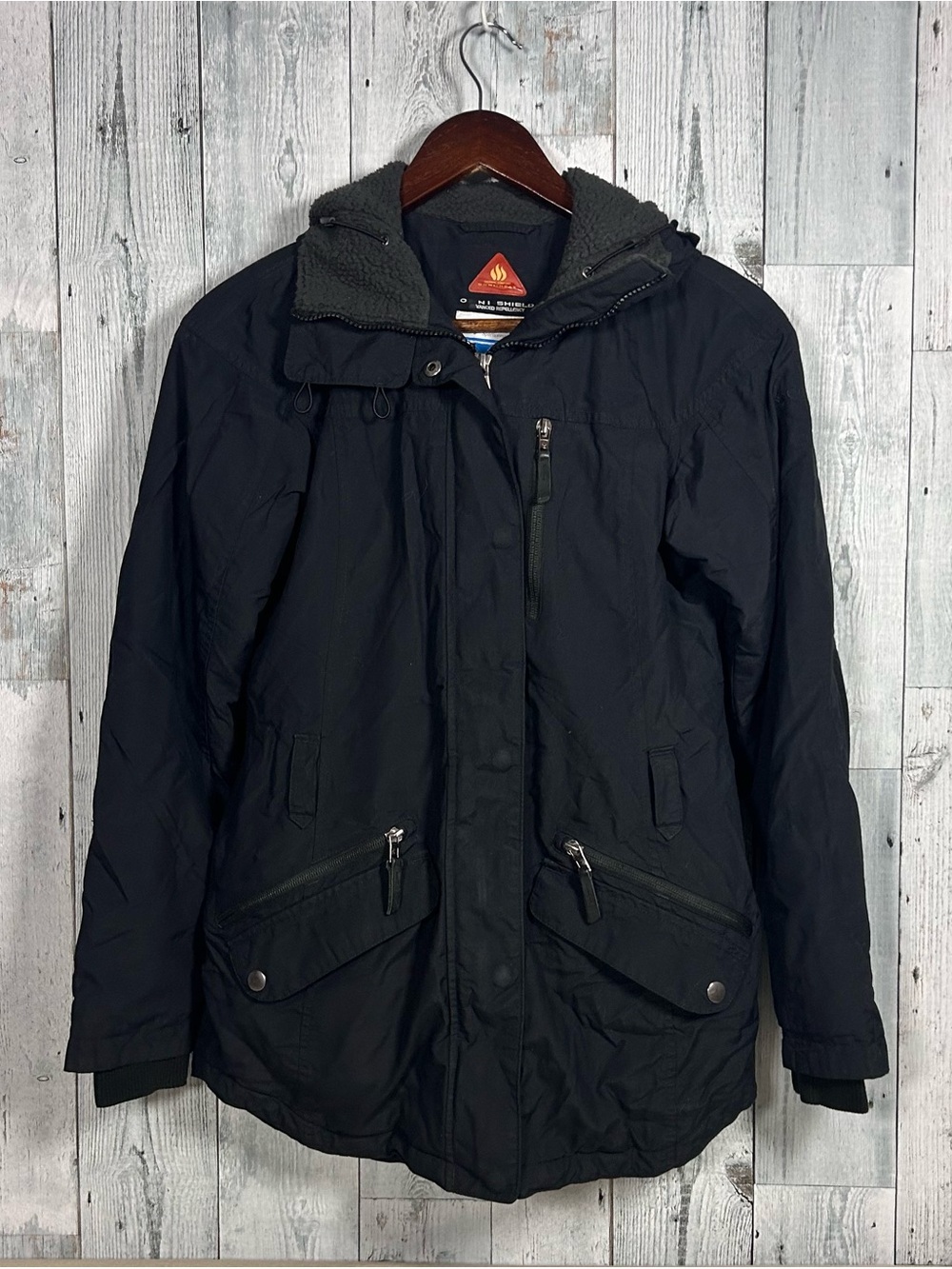 Columbia Omni Heat Women’s XS Black Hooded Parka Utility Gorpcore Winter Coat